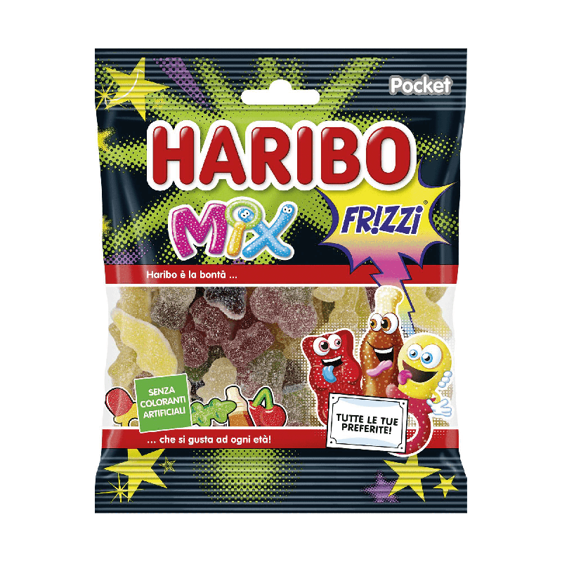 Haribo Frizzi Mix - Caramelle Frizzanti Gommose 80g