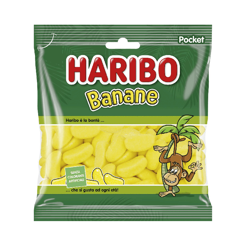 Haribo Banane 80g x 30 - Caramelle Gommose Gusto Banana